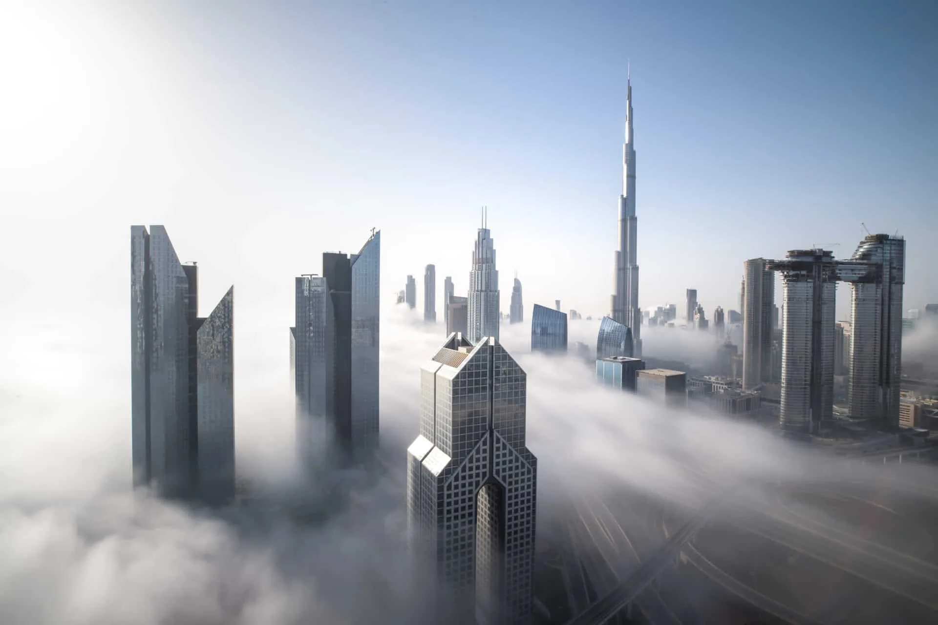 Skyline von Dubai im Morgendunst